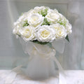 Baby's Breath Romantic Wedding Bouquets Artificial Silk Flowers Exquisite Bridal Bouquet Ribbon Pearl Lace White Rose Bouquet