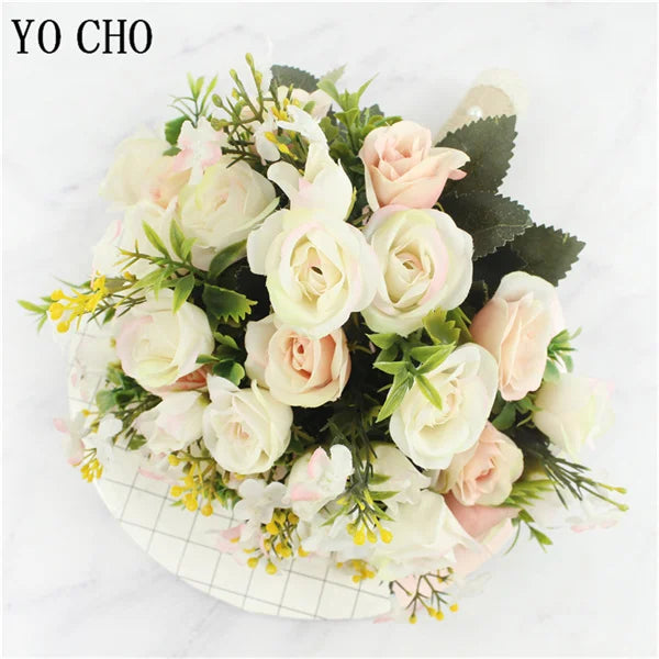 Pink Wedding Bouquet Bride Bridesmaid Holding Flowers Silk Ribbon Roses Artificial Flower Mariage Bouquet Wedding Accessories