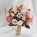 Pink Wedding Bouquet Bride Bridesmaid Holding Flowers Silk Ribbon Roses Artificial Flower Mariage Bouquet Wedding Accessories
