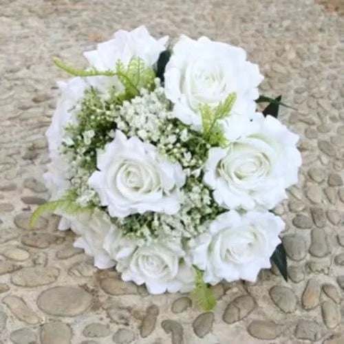 perfectlifeoh Hot Red Wedding Bouquet Bridal Bouquet Wedding Decoration Foamflowers Rose Bridal Bouquet